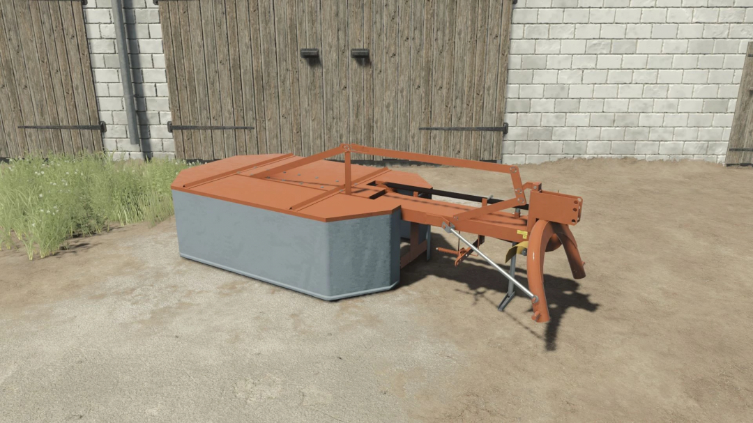 Farming Simulator 25 mods: Agromet Famarol z-105/1 mower on a farmyard, used for farming tasks in FS25 mods.