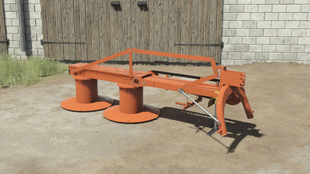 Agricultural equipment mod for Farming Simulator 25, Agromet Famarol Z-105/1 in orange, used for farming tasks.