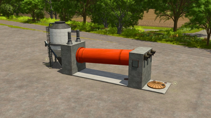 fs25-mods, FS25 Fertilizer Production mod in Farming Simulator 25, showcasing industrial equipment for fertilizer manufacturing.