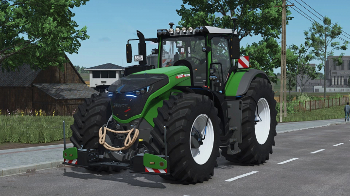 fs25-mods, Fendt 1000 Vario tractor mod from Farming Simulator 25, detailed green and black design, large tires, realistic features, FS25 mods.