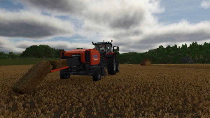 fs25-mods, Farming Simulator 25 mod: Paksan Hammer v1.0.0.0, a tractor with bale handling equipment working in a field.
