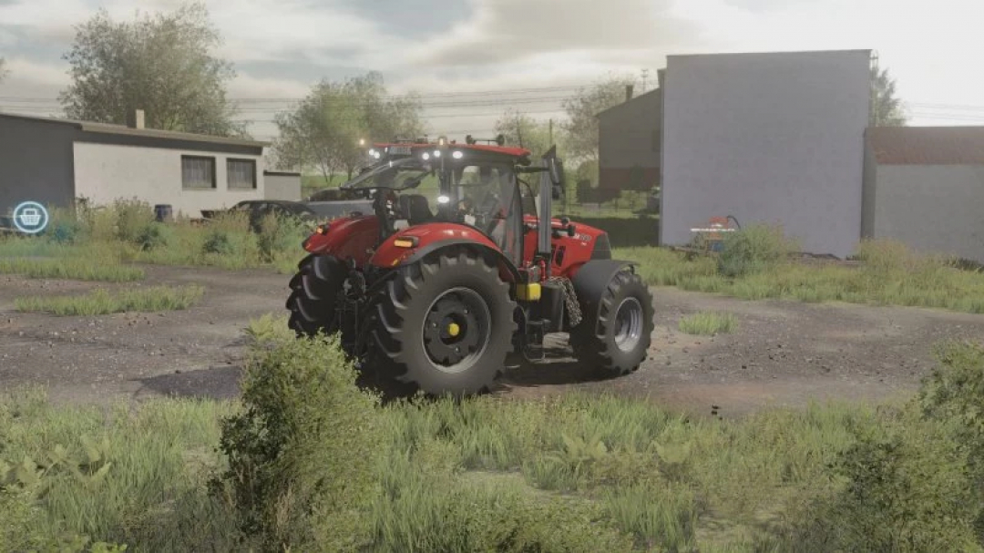 Farming Simulator 25 mod featuring a red Case IH Puma CVX tractor on a farm landscape.