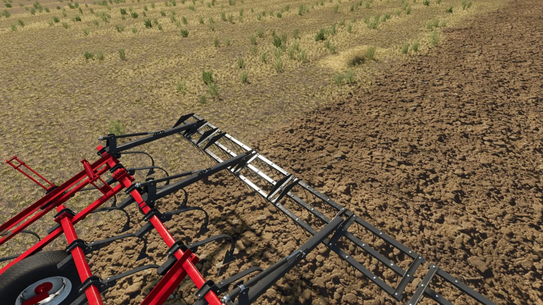 Farming Simulator 25 mod screenshot showing the Field Texture Pack v1.0.0.0 with cultivated and uncultivated fields.