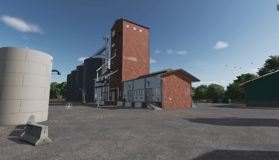 Farming Simulator 25 mod: Factory with storage tanks, silos, and industrial buildings, part of the Harz und Heide v1.0.0.0 mod pack.