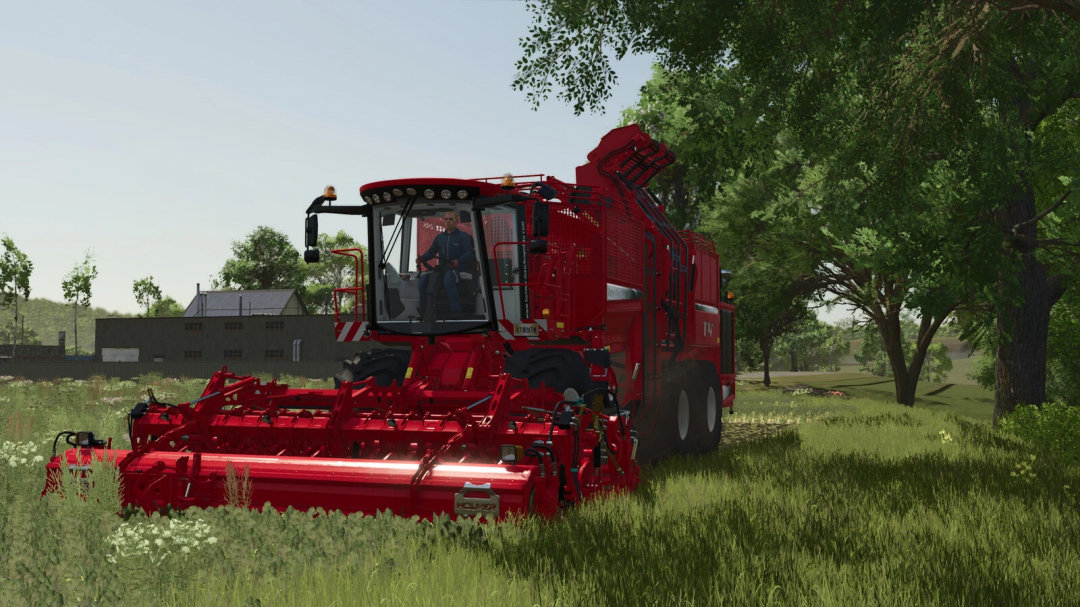 Farming Simulator 25 mod featuring the Holmer Terra Dos T4-40 harvesting machine in a lush green field.