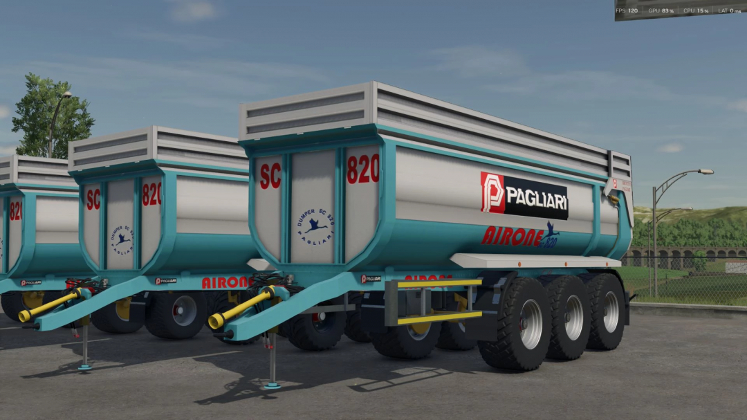 Farming Simulator 25 mods: Pagliari Airone SC 820 v1.0.0.0 grain trailer in the game.