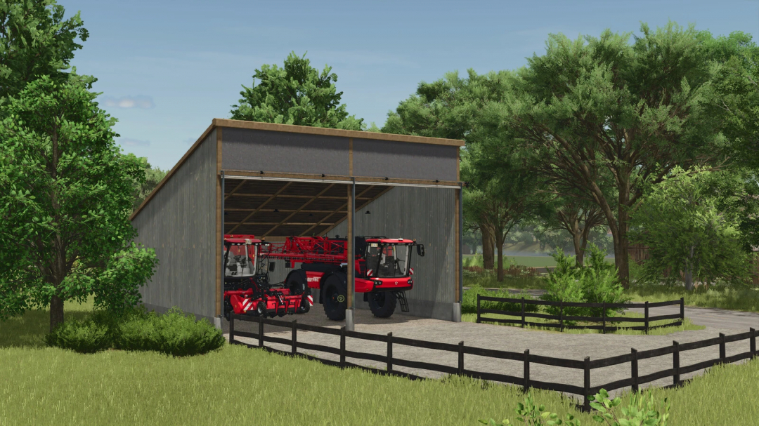 Farming Simulator 25 mod: Vegetable and Fodder Dryers in a barn setting, ideal for FS25 mods related to crop drying processes.
