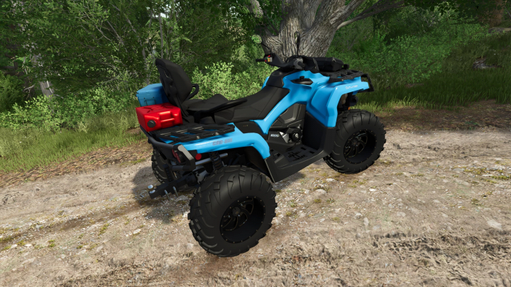 fs25-mods,  Farming Simulator 25 mod: 2022 Can-Am Outlander 1000 ATV in blue with off-road tires, detailed in-game recreation.