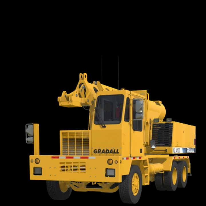 fs22-mods,  Farming Simulator 22 mod featuring the Gradall 4100 XL v1.0.0.0, a yellow telescopic handler with crane arm for construction and farming tasks.