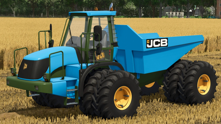 fs25-mods, Farming Simulator 25 mod featuring the JCB 714 tractor in a wheat field, showcasing detailed graphics and realistic farm equipment.