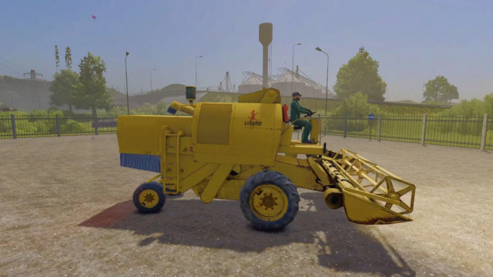 fs25-mods,  Farming Simulator 25 mod: Yellow harvesting machine with a driver, part of the Legendary Lizard 7210 v1.0.0.0 mod.