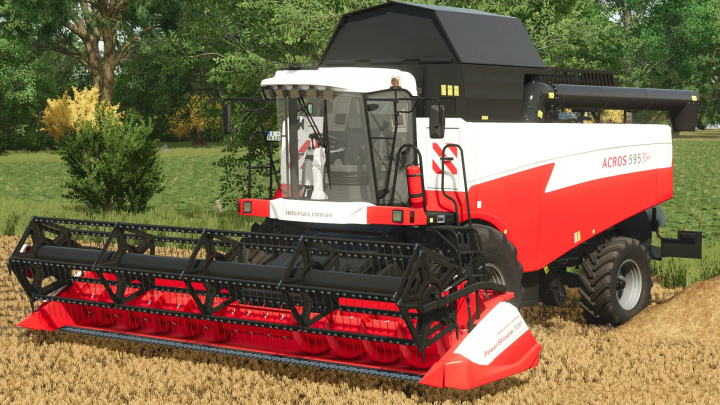 fs25-mods,  Farming Simulator 25 mod featuring the Rostselmash Acros 595 Plus combine harvester in a field scene.