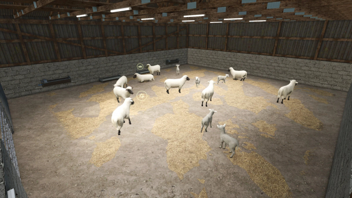 fs25-mods, Farming Simulator 25 mod: Indoor sheep barn with sheep and lambs, part of the UK Indoor Sheep Barn v1.0.0.0 mod collection.