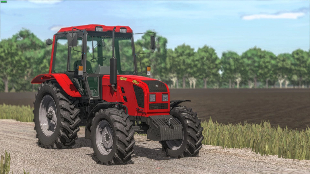 Farming Simulator 25 mod: Belarus MTZ 1025.4 tractor on a farm field, realistic graphics, part of FS25 mods collection.