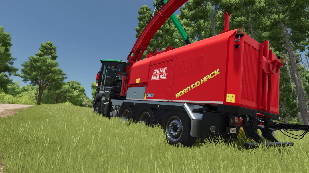 Farming Simulator 25 mod: JENZ HEM 922 DQ Cobra Hybrid fire truck in vibrant red, designed for realistic farming scenarios with copyable details.