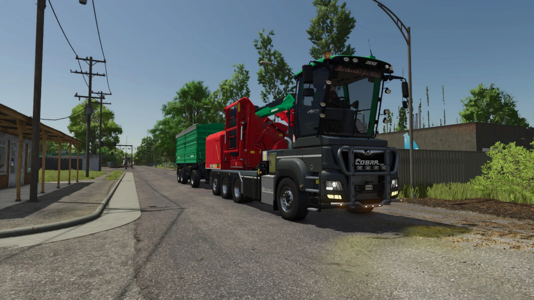 Farming Simulator 25 mod featuring the JENZ HEM 922 DQ Cobra Hybrid tractor in a realistic rural environment.