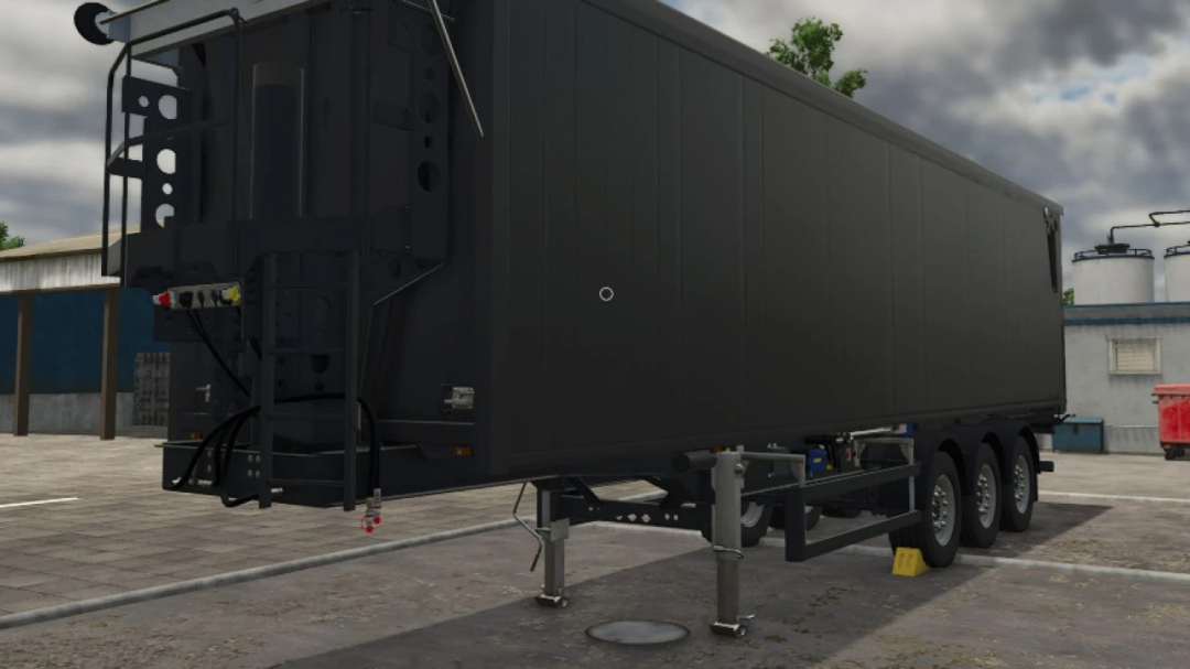 Farming Simulator 25 mod: Krampe SKS 30/1050 trailer with black paint, detailed texture, parked outdoors for FS25 mods.