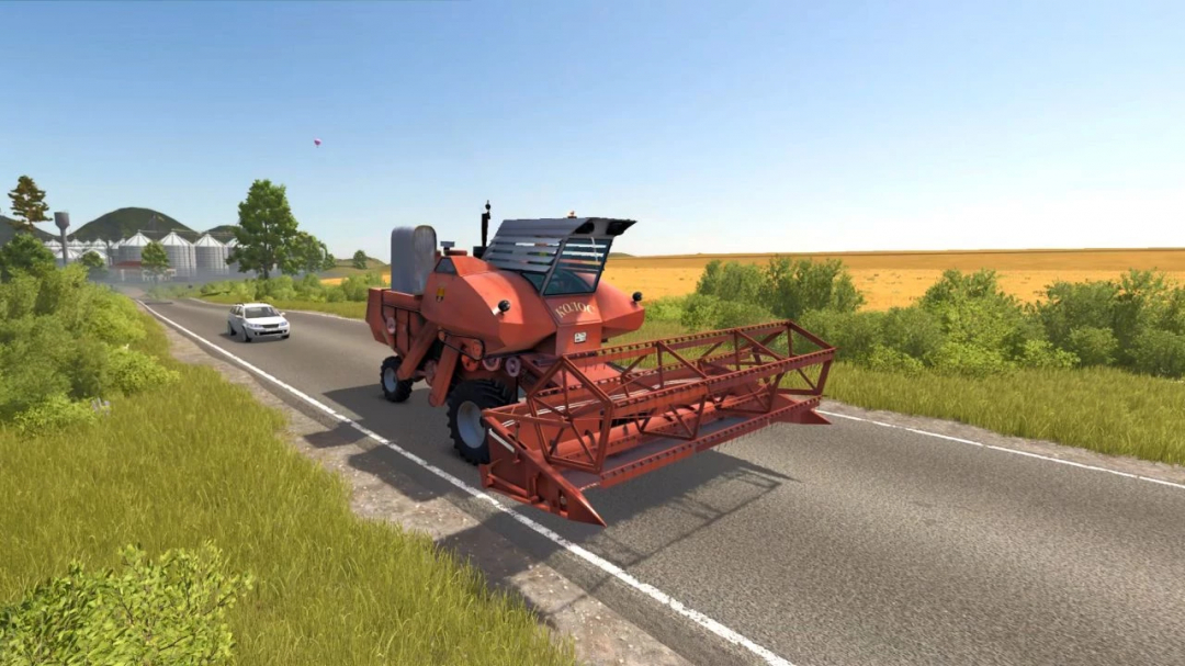 Farming Simulator 25 mod featuring the Niva SK-6 Kolos harvester on the road, part of FS25 mods collection.