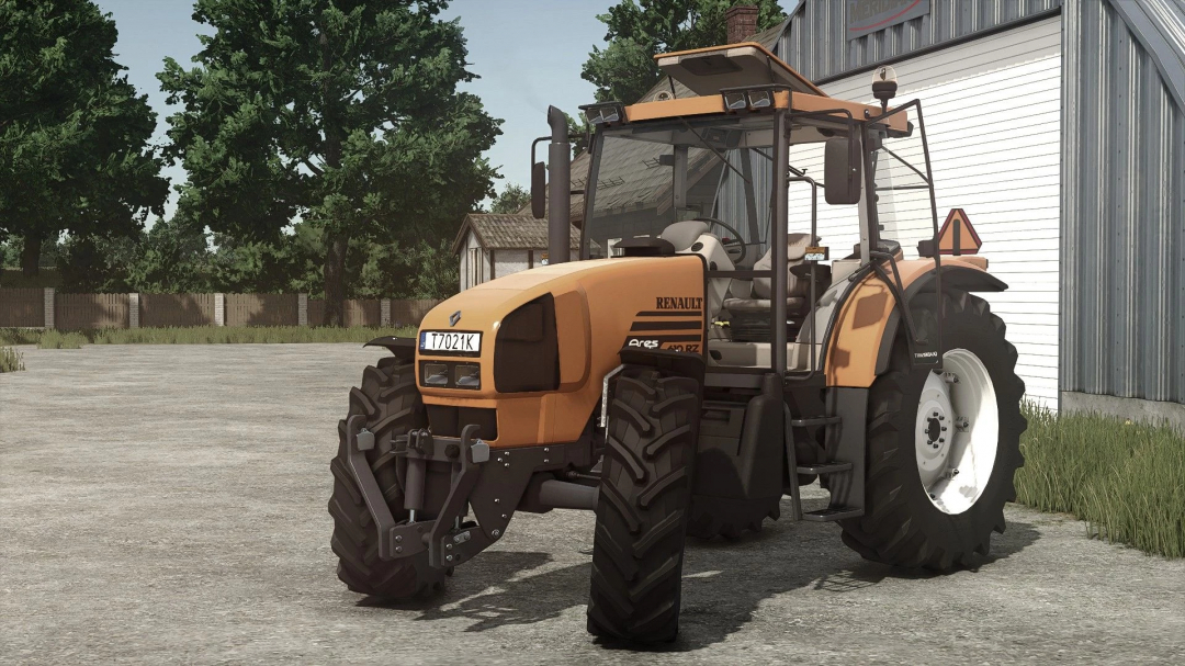 Farming Simulator 25 mod Featuring the Renault Ares 600 tractor in the game environment.