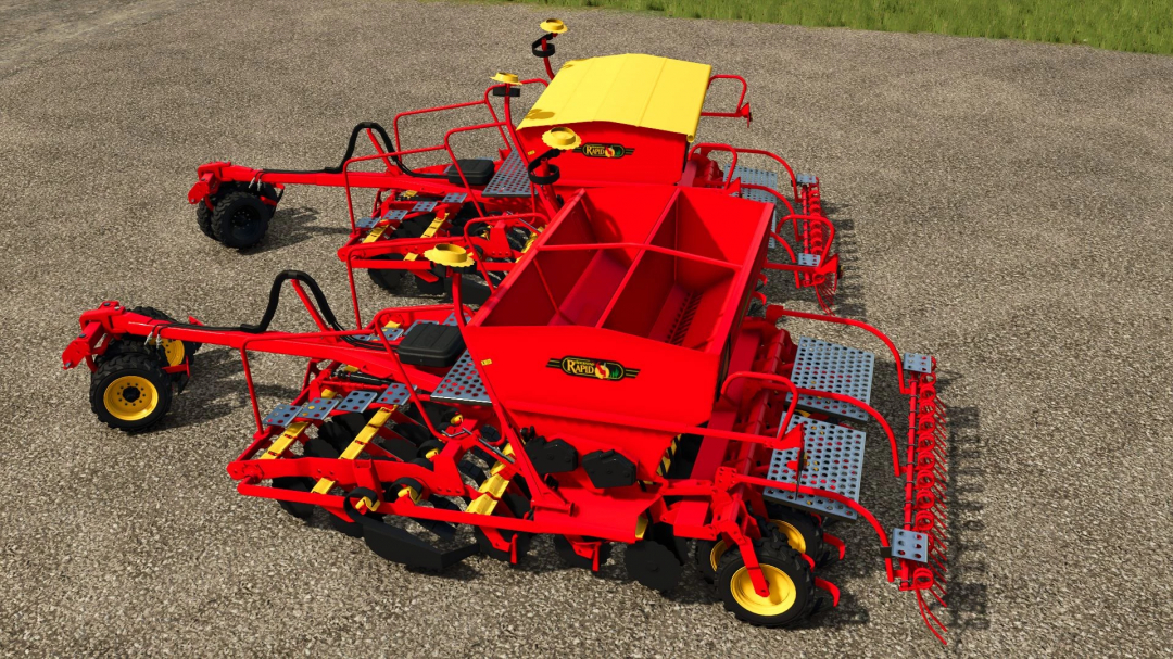Farming Simulator 25 mod: Väderstad Rapid 300C seed drill for efficient planting in FS25.
