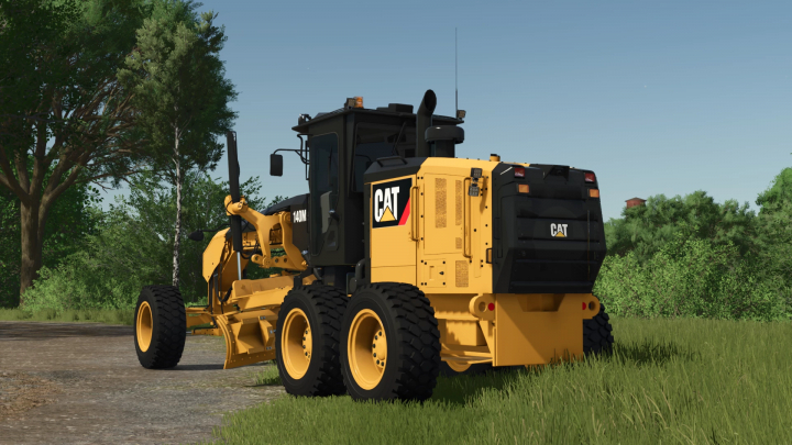 fs25-mods, Farming Simulator 25 mod: Caterpillar 140NG construction road roller in a grassy outdoor setting.