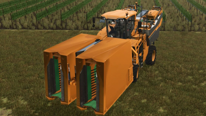 fs25-mods, Farming Simulator 25 mod featuring the Gregoire GL86 Pro v1.0.0.0, a large orange agricultural implement for crop harvesting.