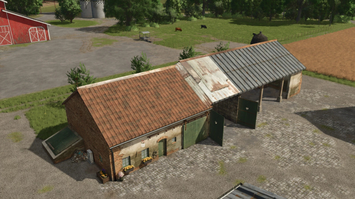 fs25-mods, Ivoy Farm Garage v1.0.0.0 mod for Farming Simulator 25 with rustic farm buildings and storage areas.