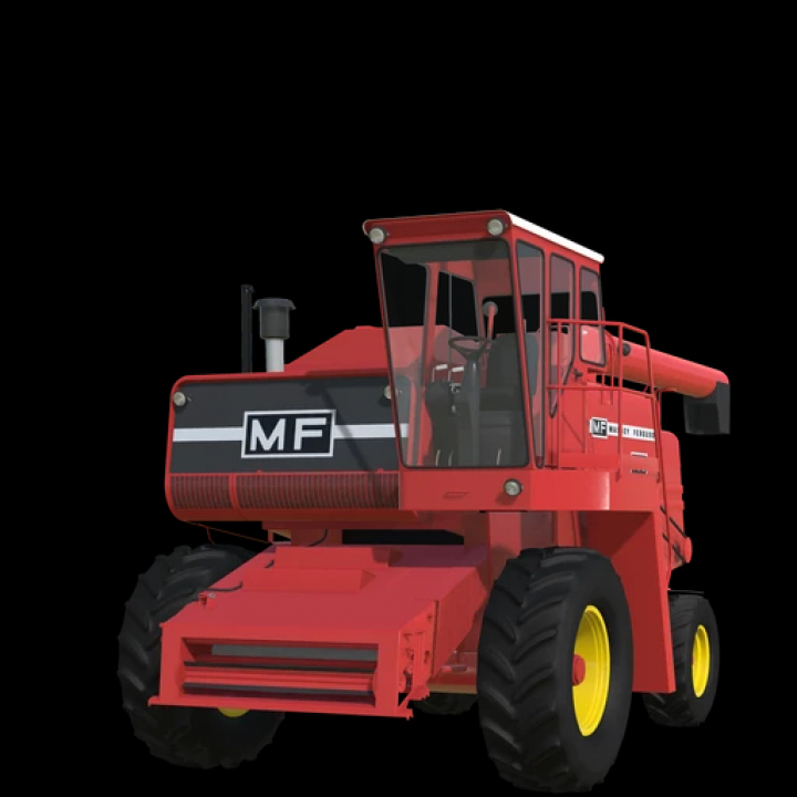 fs25-mods, Farming Simulator 25 mods: Massey Ferguson 760 Combine v1.0.0.0, large red combine harvester with black and yellow wheels.