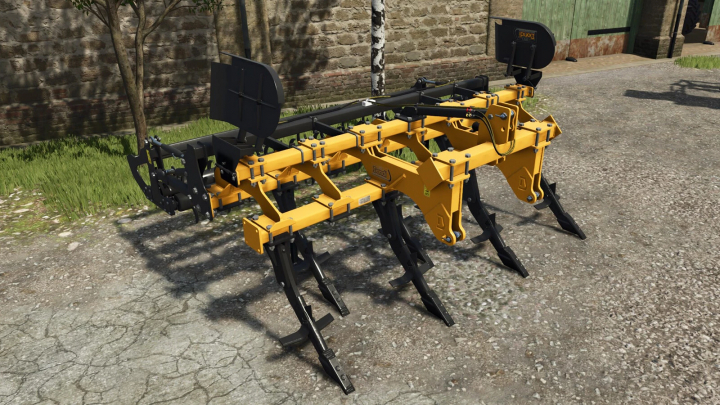fs25-mods, Farming Simulator 25 mods: Dondi 800 Series cultivator with yellow frame and black tines, designed for soil preparation in FS25.