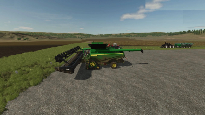 fs25-mods,  Farming Simulator 25 mod: John Deere combine harvester with PowerFlow 37m header, realistic farming equipment for FS25 mods.