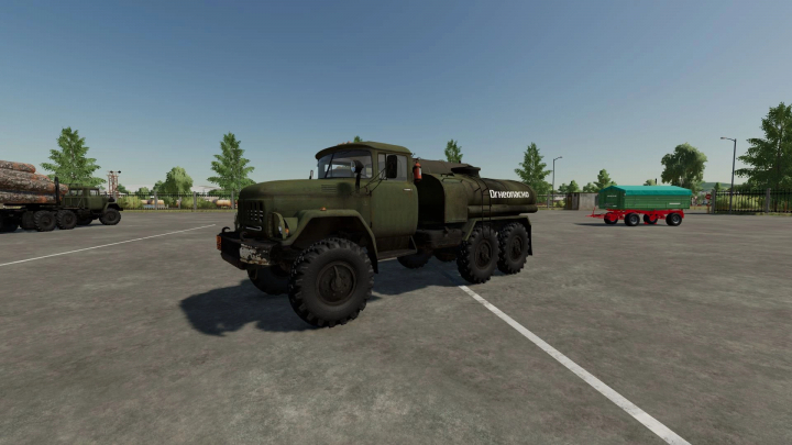fs25-mods, FS25 mod: Military ZIL 131 truck with a water tank, used for farming and military simulations in Farming Simulator 25.