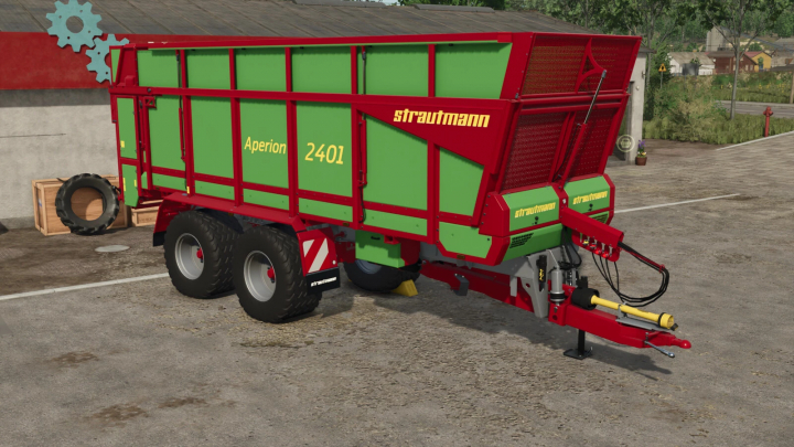 fs25-mods,  Farming Simulator 25 mod featuring the Strautmann Aperion 2401 forage wagon in a farmyard setting.