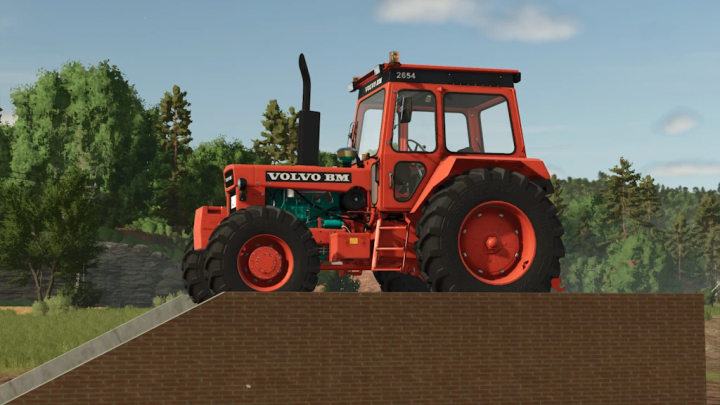 fs25-mods,  Farming Simulator 25 mod featuring a Volvo BM 2654 tractor on a brick ramp, detailed graphics for immersive gameplay.