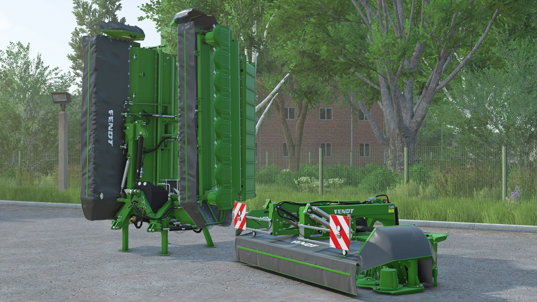 Fendt Slicer mod from Farming Simulator 25, green and gray agricultural equipment for cutting grass or crops in FS25 mods.