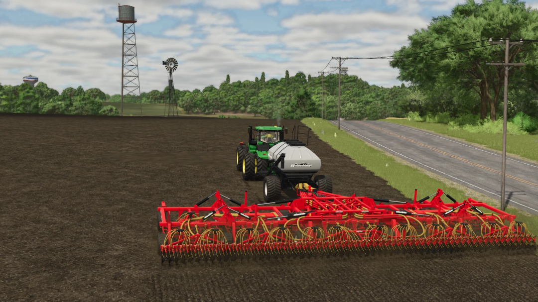 Farming Simulator 25 mod featuring Hatzenbichler Terminator 18 / TH 1400 v1.0.0.0 being used in a field with a tractor and dirt cultivation.