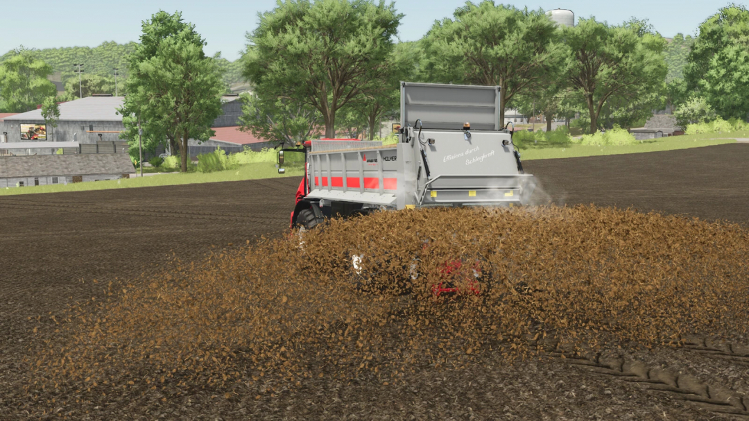 Farming Simulator 25: Holmer Pack v1.0.0.0 mod tractor working on a field, used for crop harvesting.