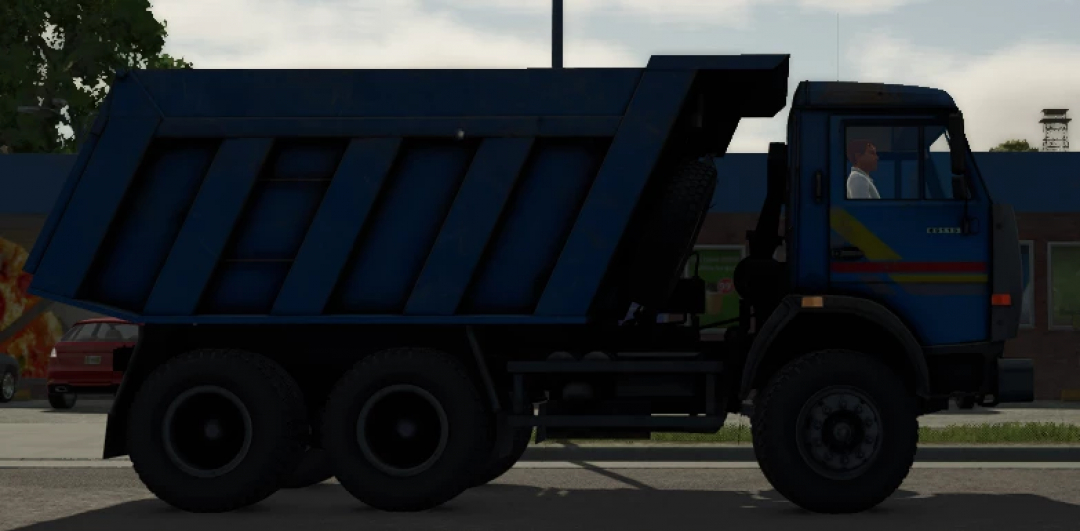 Farming Simulator 25 mod: KamAZ 65115 Blue v1.0.0.0 dump truck in-game screenshot.