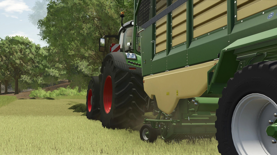 Farming Simulator 25 mod showcasing the Krone ZX 560 GD agricultural trailer in a field setting.