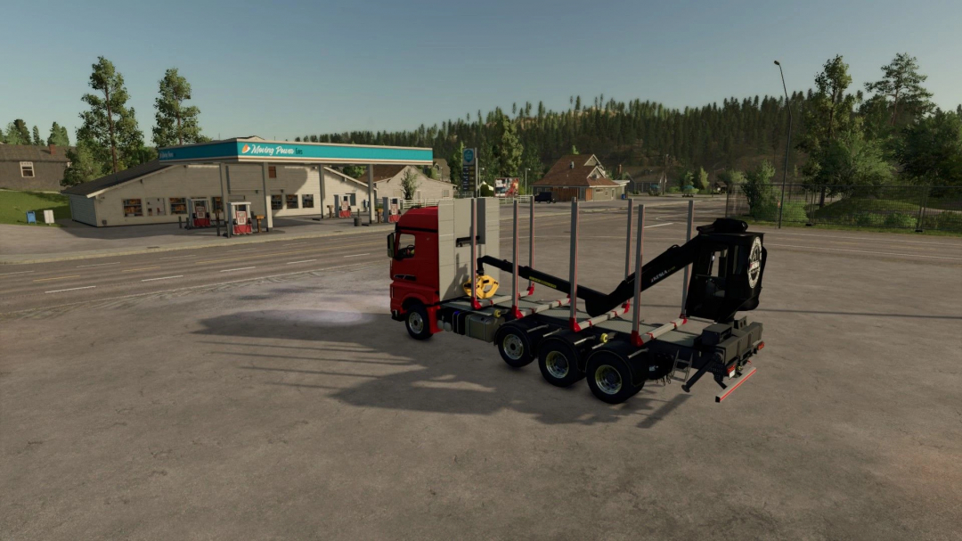 SISU Polar Swapbody Pack v1.0.0.0 mod in Farming Simulator 25, featuring a truck with interchangeable swap bodies.