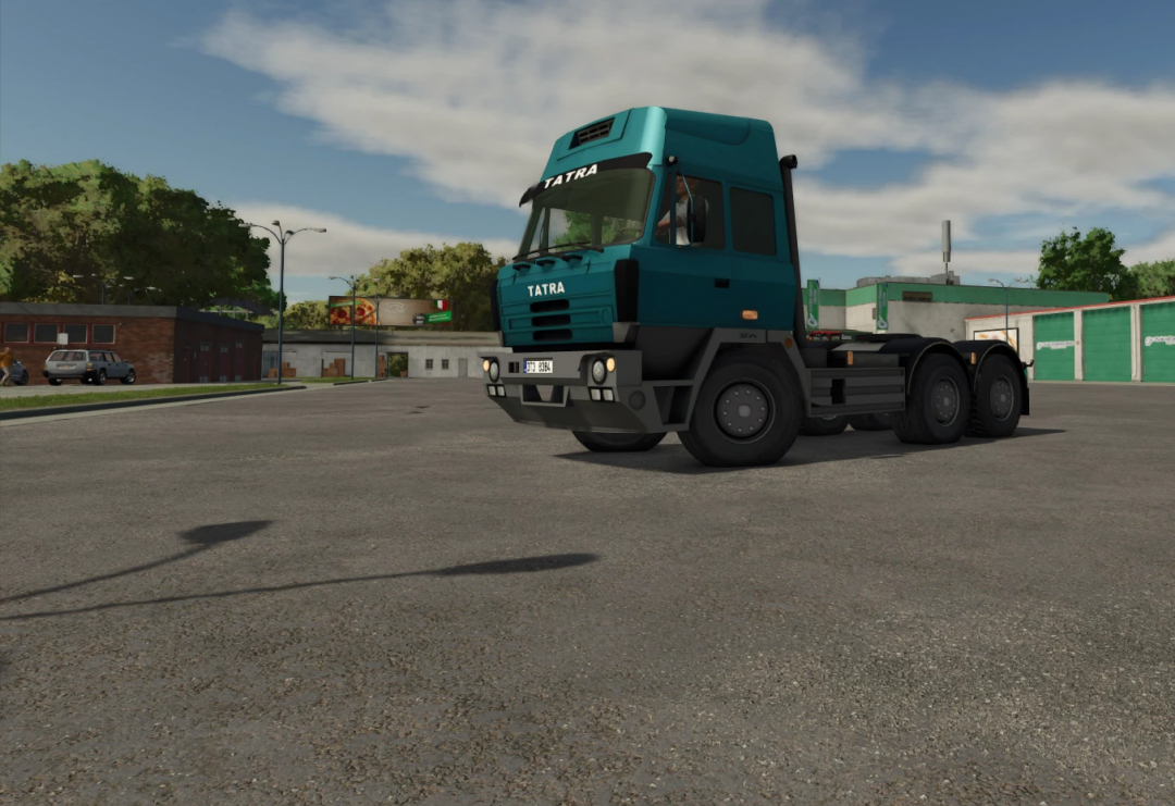 Tatra 815 truck mod from Farming Simulator 25, positioned in a parking lot, in the FS25 mods collection.