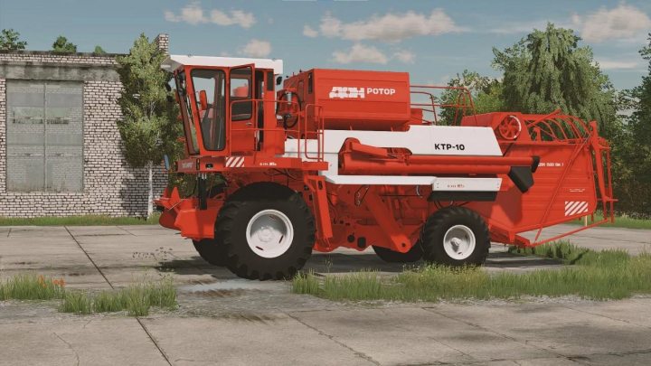 fs22-mods,  Farming Simulator 22 mod: Don Rotor KTR-10 in red, used for crop harvesting in FS22.
