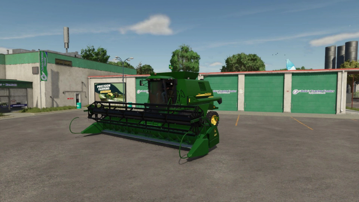 fs25-mods, Farming Simulator 25 mod: John Deere 1550 Edit BR v1.0.0.0 combine harvester on display at the tractor center.