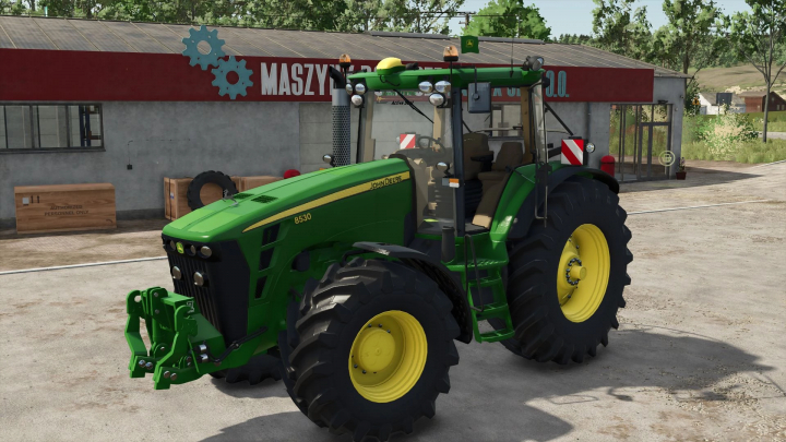 fs25-mods, John Deere 8030 Series tractor from FS25 mods in Farming Simulator 25, detailed and vibrant green with yellow wheels.