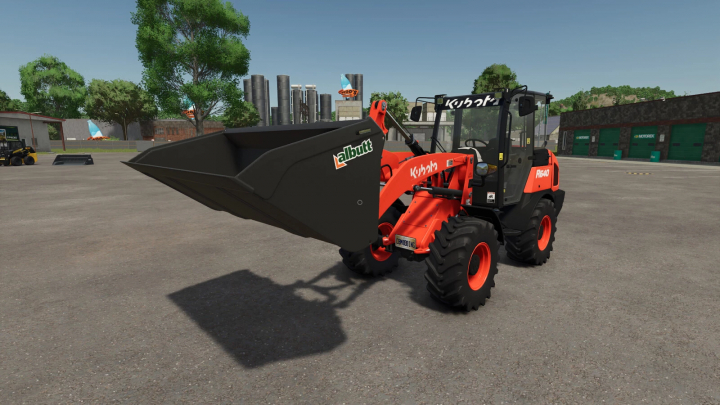 fs25-mods,  Farming Simulator 25 mod: Kubota front loader with an Albutt bucket attachment for versatile farming tasks.