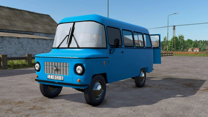 fs25-mods, Farming Simulator 25 mod: Nysa 522 vehicle in blue, versatile utility vehicle on a farm setting.