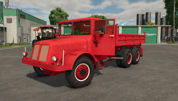 fs25-mods, Red TATRA T111 truck mod for Farming Simulator 25, ideal for hauling materials in FS25 mods.