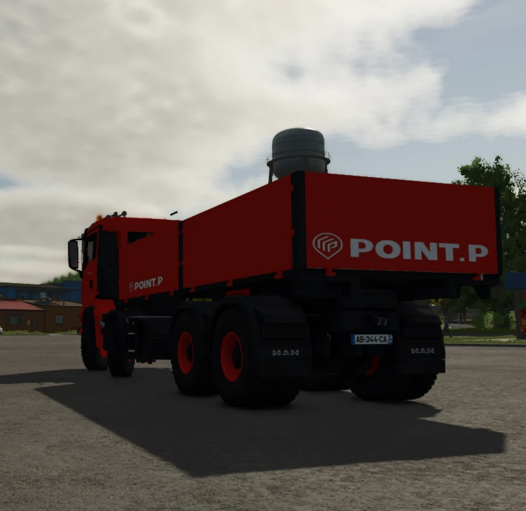 Farming Simulator 25 mod: MAN TGS 41.480 truck with POINT.P branding, detailed in-game model for Farming Simulator 25 mods.