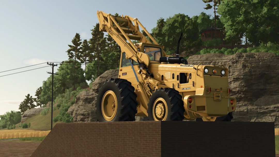 Farming Simulator 25 mod: Volvo LM 841 Rust Edition 1.0.0.0 tractor, detailed construction, large wheels, terrain background, FS25 mods