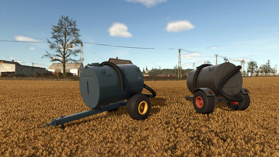 Farming Simulator 25 mods: Two different tank trailers for water or liquid fertilizer, part of the ZJV-F-3.0 v1.0.0.1 mod.