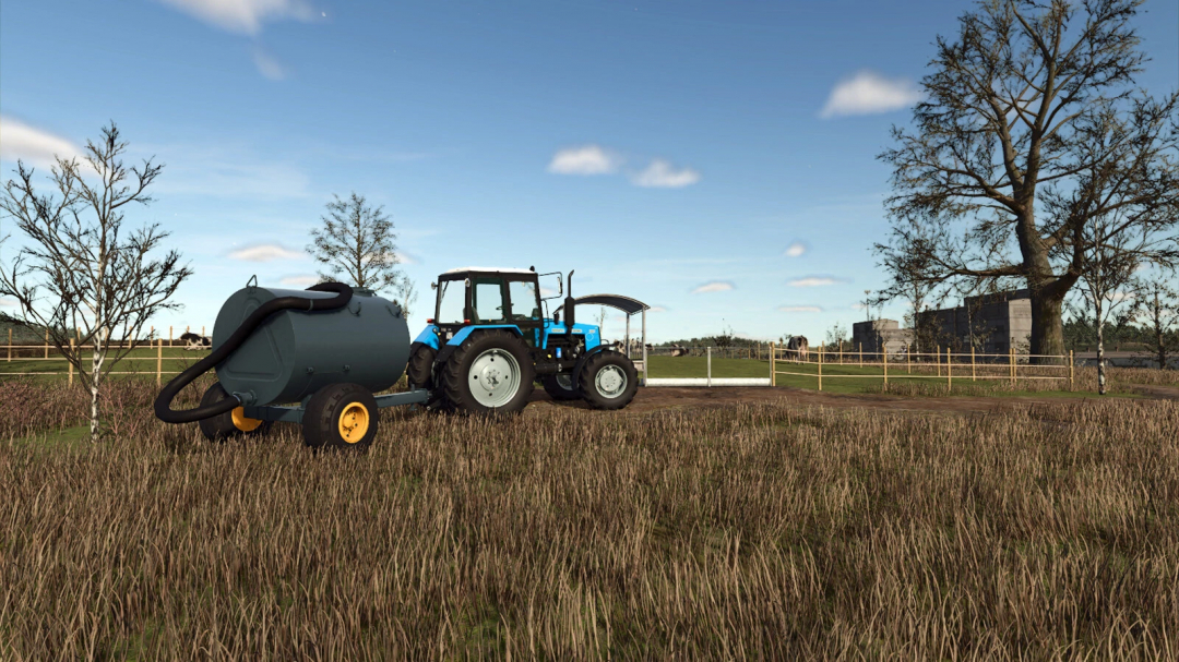 Farming Simulator 25 mod: Tractor with water tank on a grassy field, part of ZJV-F-3.0 v1.0.0.1 in FS25 mods.